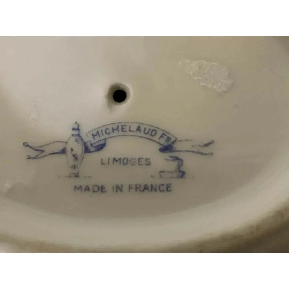 Lucien‎ Michelaud Fres Limoges France 1908-1962 gravy boat with underplate